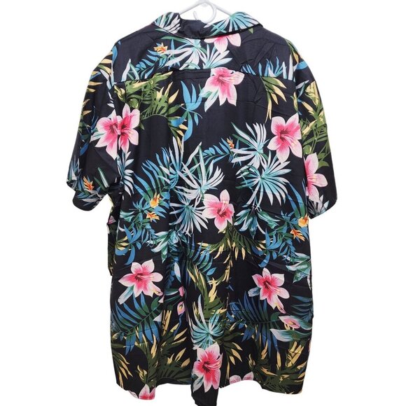 Mens Dress Adventure Tropical Hawaiian Shirt Palm Tree Hibiscus Print Size 3XL - Picture 2 of 4